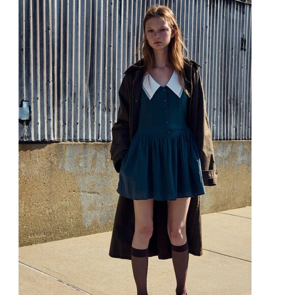 Zara Dresses & Skirts - ZARA SHORT DRESS WITH PETER PAN COLLAR SIZES M,L NEW WITH TAG!